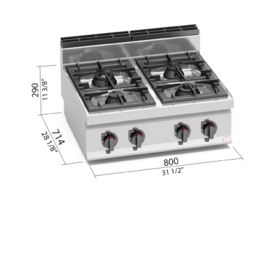 BERTOS GASSPIS 4 BRÄNNARE 21KW  G7F4B - Bild 2