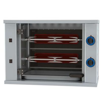 Kycklinggrill GAS - 2 spett, 6 kycklingar 800x400x735mm